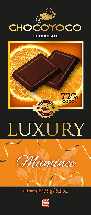 S-ChocoYoco Hořká čokoláda.Pomeranč 175g (14)