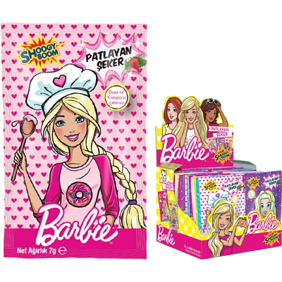 PW-Praskací cukr Barbie 7g (6x40) jahoda