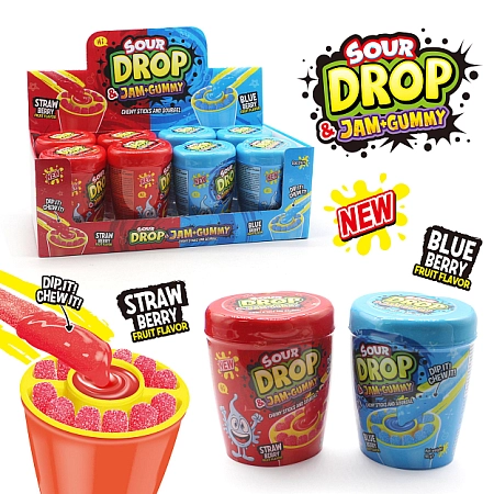 P-Sour Drop & Pen+Gummy 96g (12x8) Red&Blue