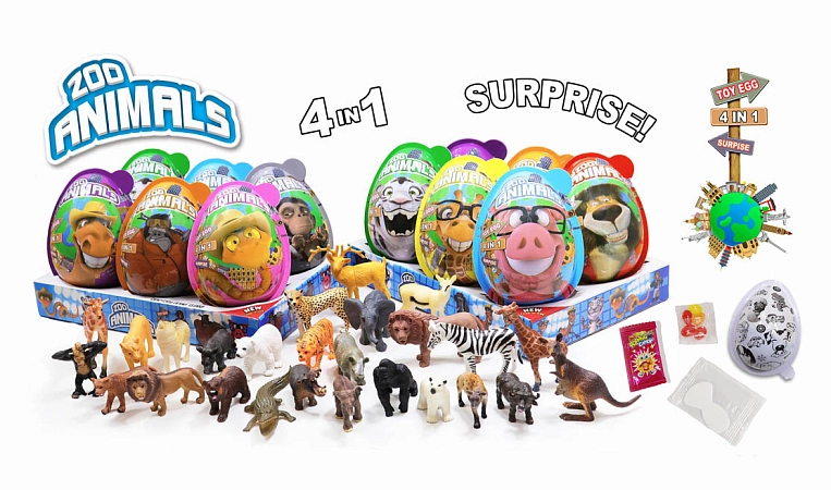 P-vaj.ZOO Animals Toy egg 21g (8x6)