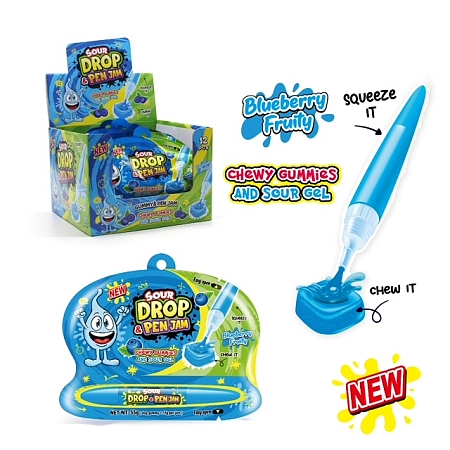 P-Sour Drop & Pen Jam 55g (12x12) Blueberry