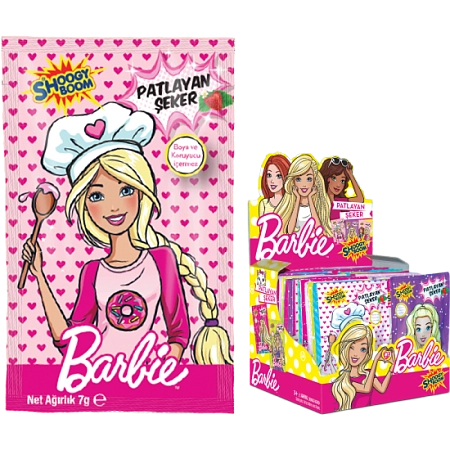 PW-Praskací cukr Barbie 7g (6x40) jahoda